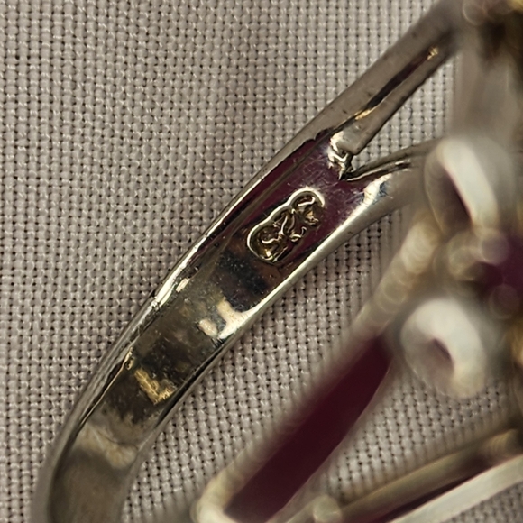 Sterling Silver Butterfly Ring w/Pink & Gold Accents SZ 8 1/4 - Picture 4 of 8